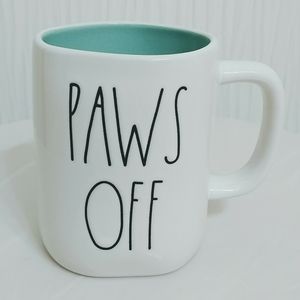 Rae Dunn Paws Off blue inside Mug